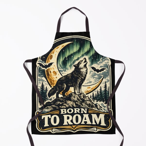 Item preview, Born To Roam Vintage Wolf Moon designed and sold by Mr Lee.