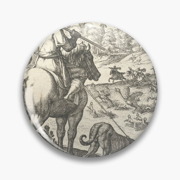 Item preview, Ostrich Hunt Scene | Bird Art designed and sold by GammaRay.