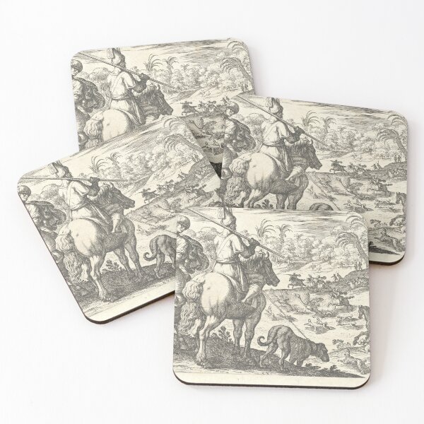 Item preview, Ostrich Hunt Scene | Bird Art designed and sold by GammaRay.