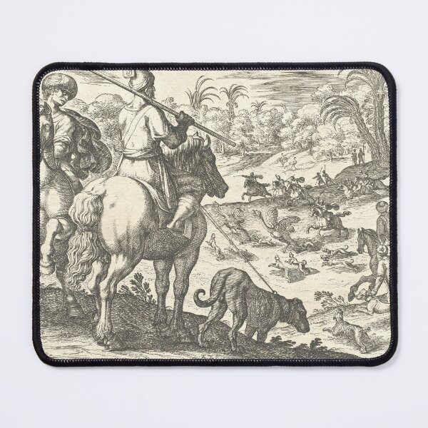 Item preview, Ostrich Hunt Scene | Bird Art designed and sold by GammaRay.