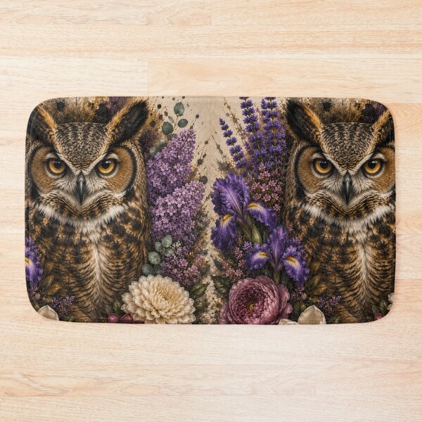 Item preview, Majestic Owl with Wildflowers | Boho Woodland Animal Art designed and sold by GalleryPeak.