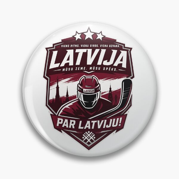 Item preview, Latvia Hockey Emblem, Modern Latvian Fan Badge  designed and sold by Jandedan.