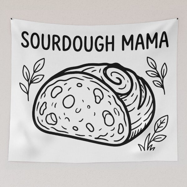 Item preview, Sourdough Mama Cute Cottagecore Baking Quote designed and sold by TobattoVision Commodities.