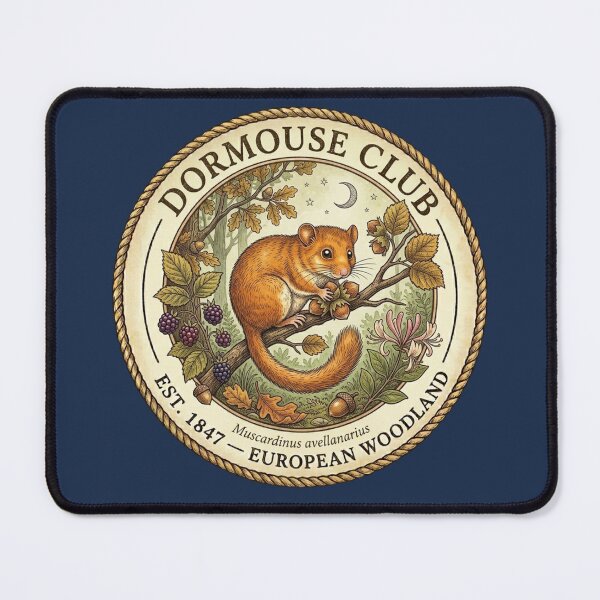 Item preview, Dormouse Club Vintage Badge European Wildlife Art designed and sold by CalmCapy Co.