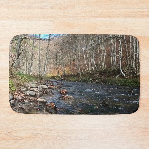 Item preview, Mountain River in Early Autumn – Scenic Nature from Romania designed and sold by MSMPrintDesign.