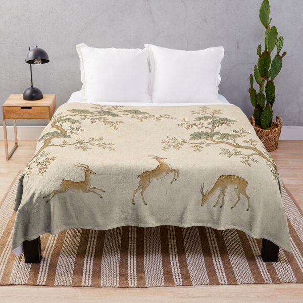 Item preview, Vintage Deers Beneath Pine Branches designed and sold by TheFourthGarden.