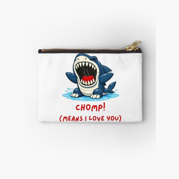 Item preview, CHOMP! (MEANS I LOVE YOU) – Cute Fierce Cartoon Shark Illustration designed and sold by ROARSOME DESiGNS.