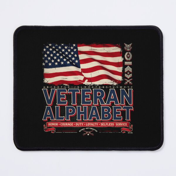 Item preview, Veteran Alphabet Proud Military Veteran American Flag Patriotic Design designed and sold by Redgiant87x.