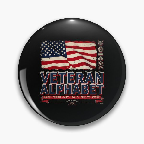 Item preview, Veteran Alphabet Proud Military Veteran American Flag Patriotic Design designed and sold by Redgiant87x.