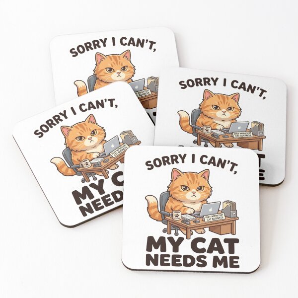 Item preview, Sorry I Can't My Cat Needs Me Funny Cat Lover Design designed and sold by Pixel Analytics.