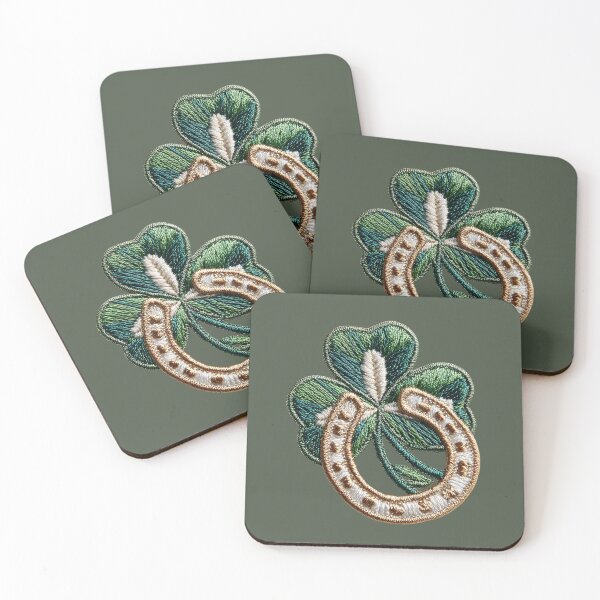 Item preview, Lucky Clover and Horseshoe Embroidery designed and sold by MegaNovaArt.