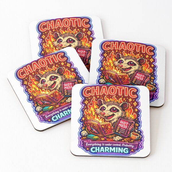 Item preview, Chaotic but Charming Neon Possum Sticker | Cyberpunk Kawaii Art designed and sold by Bismillah-Najah.