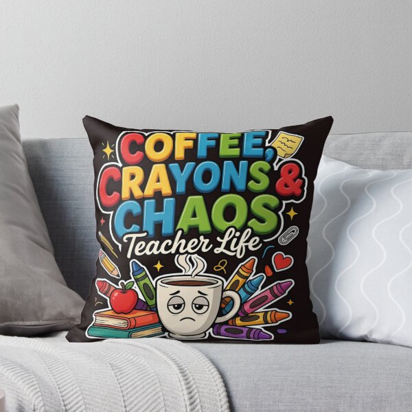 Item preview, Coffee Crayons and Chaos Teacher Life On designed and sold by DesigntshirtWB.