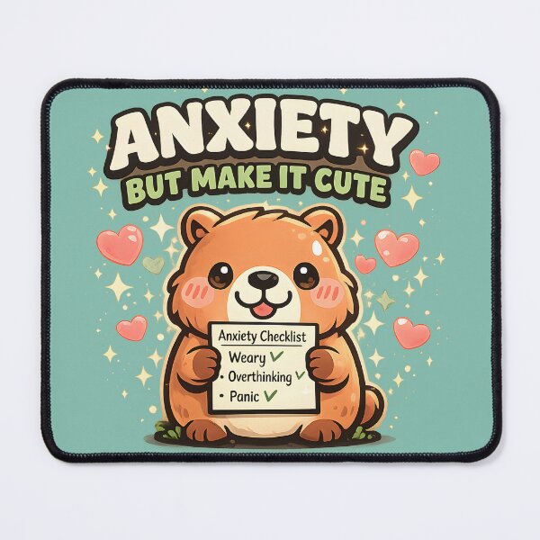 Item preview, Anxiety But Make It Cute Capybara Shirt  Funny Mental Health Kawaii Capybara Retro Graphic Tee designed and sold by  Artistry in Motion by MADsrecreation.