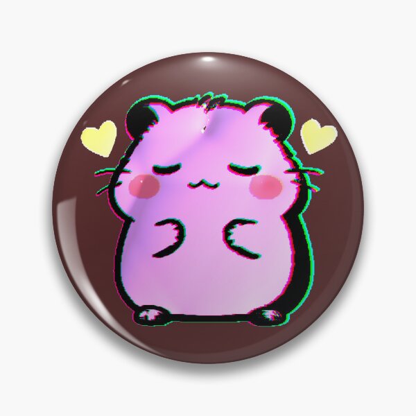 Item preview, Kawaii Pink Glitch Hearts Hamster Happy designed and sold by AstronautMerch.