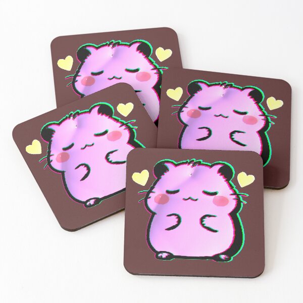 Item preview, Kawaii Pink Glitch Hearts Hamster Happy designed and sold by AstronautMerch.