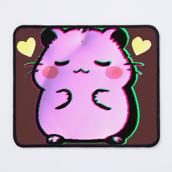 Item preview, Kawaii Pink Glitch Hearts Hamster Happy designed and sold by AstronautMerch.