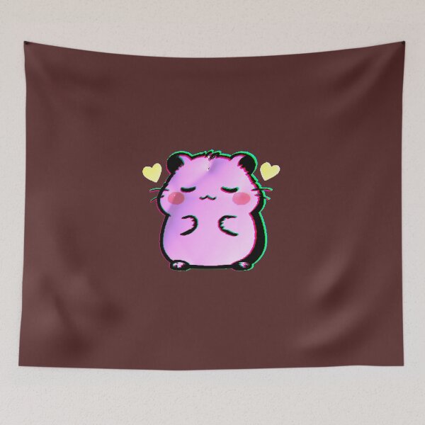 Item preview, Kawaii Pink Glitch Hearts Hamster Happy designed and sold by AstronautMerch.