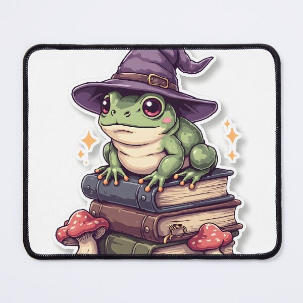 Item preview, Cute Witch Frog Books Goblincore designed and sold by InfiniteAuraHub.