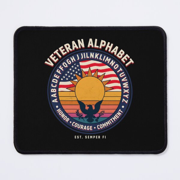 Item preview, Veteran Alphabet American Flag Military Heritage Patriotic designed and sold by Redgiant87x.