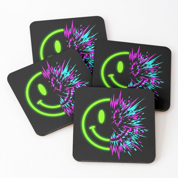 Item preview, Neon Glitch Acid Smiley Face Techno Rave designed and sold by SPAZE-Typo.