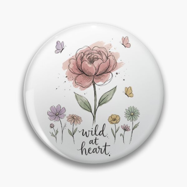 Item preview, Wild at Heart Floral Design | Boho Wildflower Illustration with Butterflies & Vintage Botanical Art designed and sold by JadmeStudio.