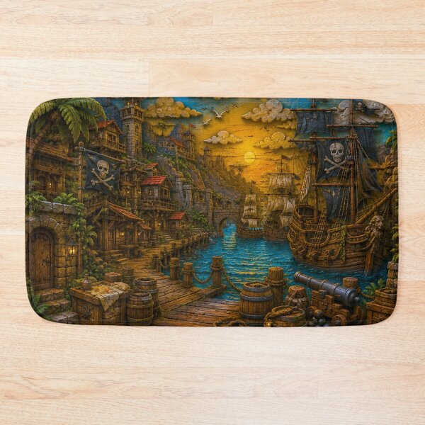Item preview, The Pirate's Cove | Pirate Harbor Adventure Art designed and sold by IGLCreative.