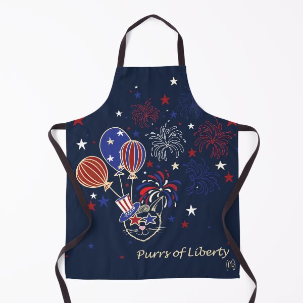 Item preview, Purrs of Liberty – Cute Patriotic Cat & Fireworks designed and sold by DancingMotifs.