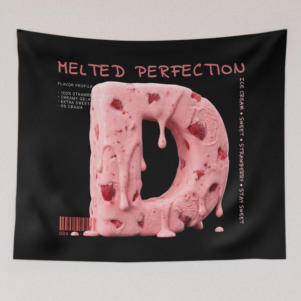 Item preview, Melting Strawberry Ice Cream Letter D designed and sold by JOCSTOCK.