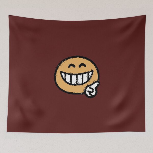 Item preview, Orange Smiley Face Big Teeth Sketch Effect designed and sold by AstronautMerch.