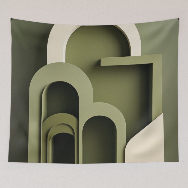 Item preview, Metaphysical Architecture Cream Terracotta Tones Print designed and sold by EnmarcArt.