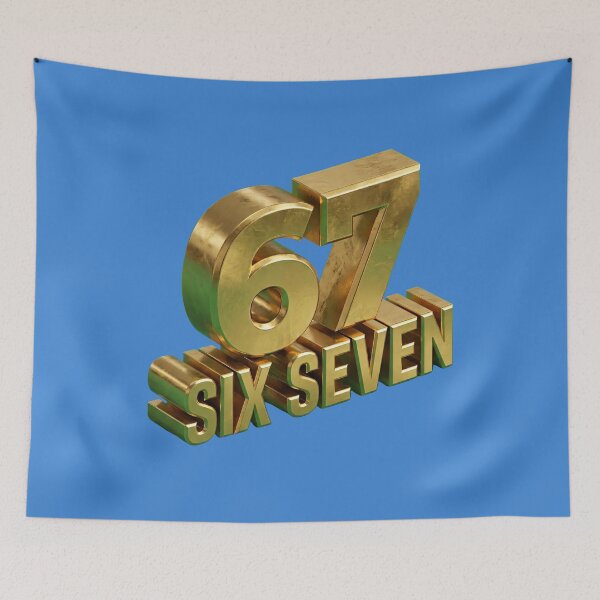 Item preview, 67 Six Seven - Trendy 3D Gold Luxury Edition Meme designed and sold by Utopian-Magic.