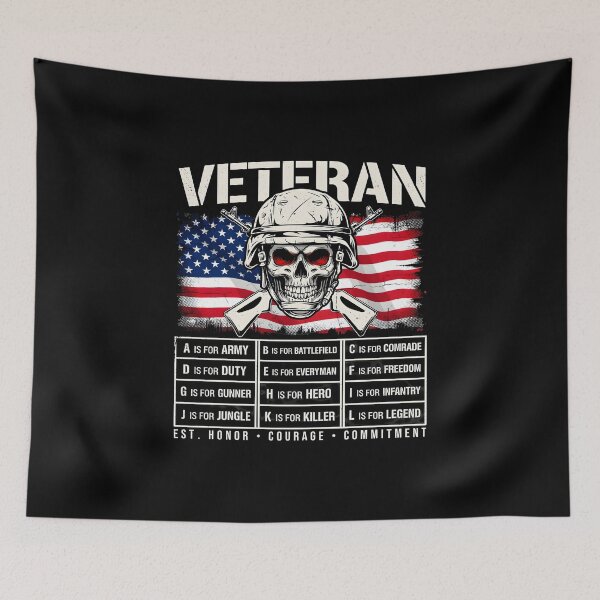 Item preview, Veteran Alphabet Patriotic Military Lifestyle American Flag designed and sold by Redgiant87x.