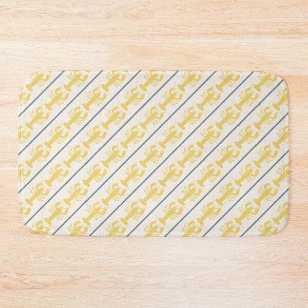 Item preview, Coastal Lobster Stripes Butter Yellow Diagonal Pattern designed and sold by kierkegaard.