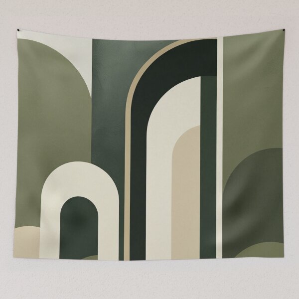 Item preview, Minimalist Architectural Poster Ocher Cream Tones designed and sold by EnmarcArt.