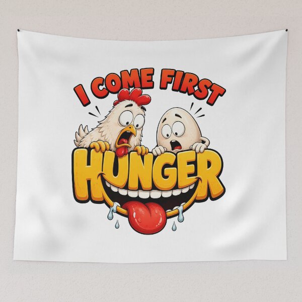 Item preview, Hunger Comes First: The Funny Chicken and Egg Dilemma designed and sold by Abderraim.