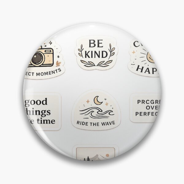 Item preview, Minimalist Adventure & Positive Vibes Sticker Collection designed and sold by Wild Harbor.