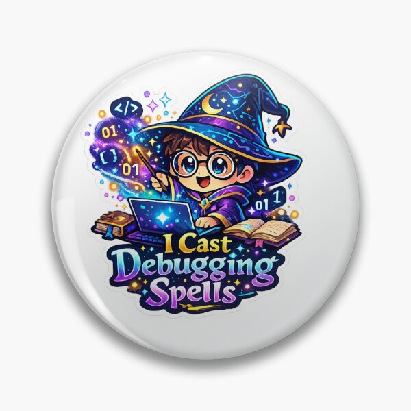 Item preview, I Cast Debugging Spells Sticker | Cute Programmer Wizard Coding Magic | Funny Developer Laptop Sticker designed and sold by MinimalMood Studio.