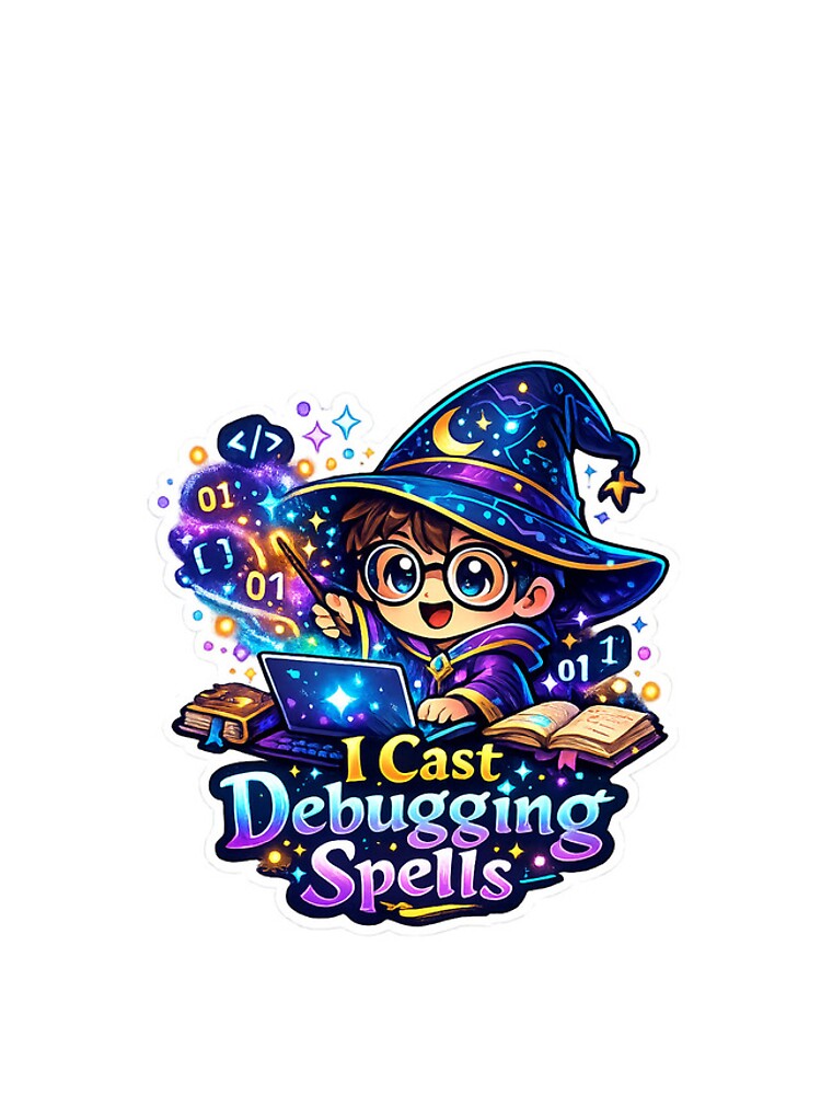 Thumbnail 4 of 4, iPhone Case, I Cast Debugging Spells Sticker | Cute Programmer Wizard Coding Magic | Funny Developer Laptop Sticker designed and sold by shamimalam270.