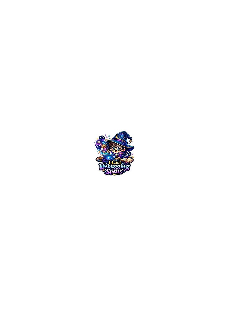 Thumbnail 3 of 3, Scarf, I Cast Debugging Spells Sticker | Cute Programmer Wizard Coding Magic | Funny Developer Laptop Sticker designed and sold by shamimalam270.