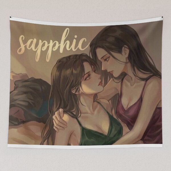 Item preview, Sapphic Love | Soft Anime WLW Couple | Cozy Romance Art designed and sold by IRON SIREN.