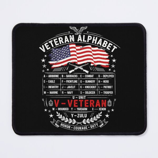 Item preview, Veteran Alphabet Proud Retired Military American Flag Patriotic designed and sold by Redgiant87x.