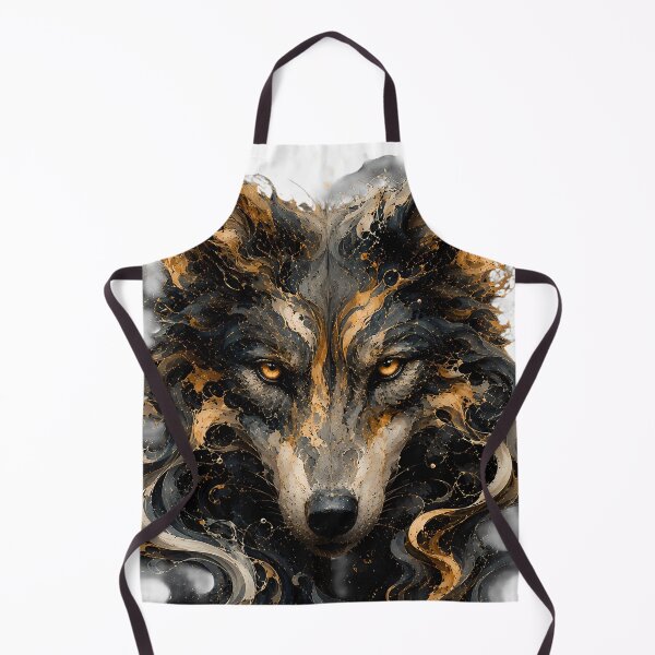 Item preview, Mystic Wolf Spirit: Abstract Gold & Smoke Portrait designed and sold by SupernovaNote.
