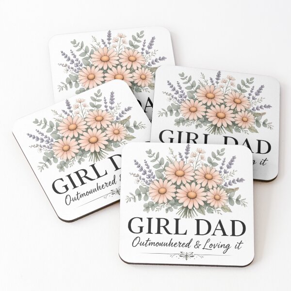 Item preview, Girl Dad Floral Bouquet Typography Design designed and sold by DariaOltes.