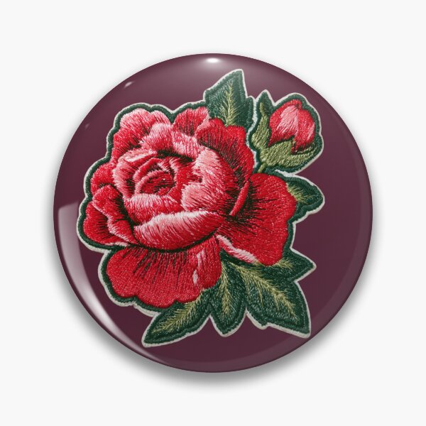 Item preview, Vintage Red Rose Embroidery designed and sold by MegaNovaArt.