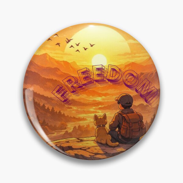 Item preview, Freedom Boy and Dog Watching Sunset on Cliff designed and sold by bakosshops.