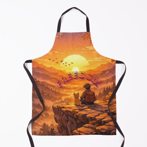 Item preview, Freedom Boy and Dog Watching Sunset on Cliff designed and sold by bakosshops.