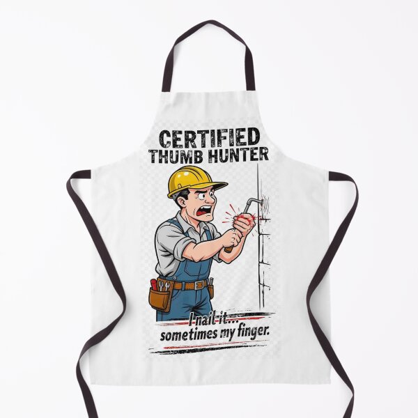 Item preview, Certified Thumb Hunter - I Nail It Sometimes My Finger | Funny Builder T-Shirt | Construction Fail designed and sold by Petringo.