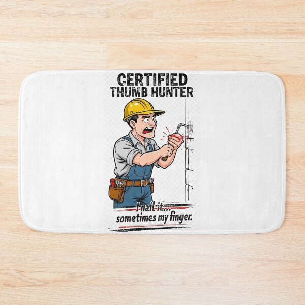 Item preview, Certified Thumb Hunter - I Nail It Sometimes My Finger | Funny Builder T-Shirt | Construction Fail   designed and sold by Petringo.