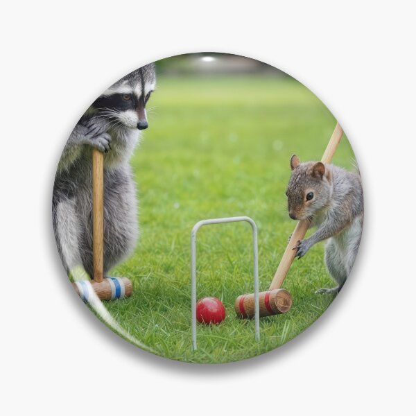 Item preview, Raccoon and Squirrel Playing Croquet designed and sold by Maria Dryfhout.